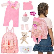 Conjunto de roupas de boneca com porta-mochilas para bonecas de 35 a 45 cm
