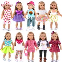 Conjunto de roupas de boneca ebuddy para bonecas de 18 polegadas (10 conjuntos)