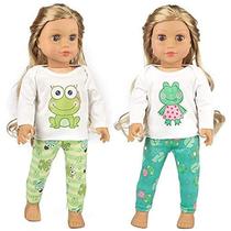 Conjunto de roupas de boneca Ecore Fun Pijama Outfits para boneca de 45 cm