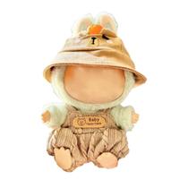 Conjunto de roupas de boneca para bonecas de 17 cm TL700 (amarelo) - chapéu e macacão