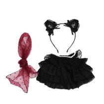 Conjunto de roupas de boneca para bonecas Labubu de 38 cm: 1 vestido, 1 grampo de cabelo, 1 cachecol Conjunto de roupas de boneca para bonecas Labubu de 38 cm: 1 vestido, 1 grampo de cabelo, 1 cachecol