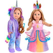 Conjunto de roupas de boneca WONDOLL Unicorn para bonecas de 18 polegadas, conjuntos de 2 Conjunto de roupas de boneca WONDOLL Unicorn para bonecas de 18 polegadas, conjuntos de 2