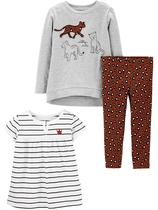 Conjunto de roupas de brincar Simple Joys da Carter's Cheetah/Stripe 3T Girl