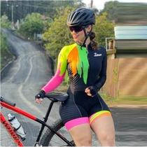 Conjunto De Roupas De Ciclismo Femininas De Manga Longa Macaquinho Uniforme De Esporte Para Mountain