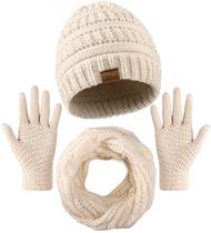 Conjunto de roupas de inverno Trifabricy, gorro, cachecol, luvas femininas