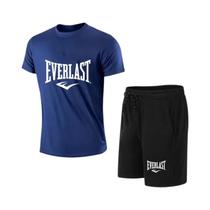 Conjunto De Roupas De Lazer Masculinas Para Corrida E Academia EVERLAST Camiseta De Manga Curta E