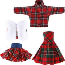 Conjunto de Roupas de Natal para Bonecas (27-32cm) - 4 Peças - Skylety Conjunto de Roupas de Natal para Bonecas (27-32cm) - 4 Peças - Skylety
