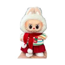 Conjunto De Roupas De Pelúcia Mini Para Boneca Labubu De 15-17CM, Chapéu De Natal, Cachecol, Alce,