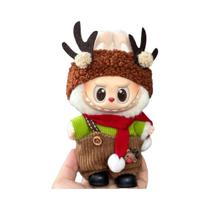 Conjunto De Roupas De Pelúcia Mini Para Boneca Labubu De 15-17CM, Chapéu De Natal, Cachecol, Rena,