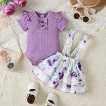 Conjunto De Roupas De Verão Para Bebê Menina Recém-Nascida, Camiseta De Manga Curta E Saia Curta,