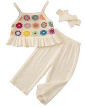 Conjunto de Roupas de Verão para Bebê Menina Voonlie Damasco 18-24M Conjunto de Roupas de Verão para Bebê Menina Voonlie Damasco 18-24M