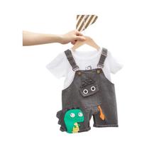 Conjunto De Roupas De Verão Para Bebês Meninos E Meninas Camiseta De Manga Curta Macacão 2 Peças