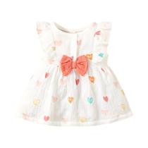 Conjunto de Roupas de Verão para Bebês Recém-Nascidos - Vestido sem Mangas com Chapéu - Estampa Amor Conjunto de Roupas de Verão para Bebês Recém-Nascidos - Vestido sem Mangas com Chapéu - Estampa Amor