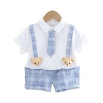 Conjunto De Roupas De Verão Para Crianças Camiseta Em Patchwork E Shorts 2 Peças Roupa Para Bebês De