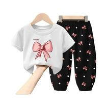 Conjunto de Roupas de Verão para Meninas - 2 Peças - Camiseta e Calça