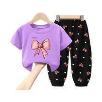 Conjunto de Roupas de Verão para Meninas - 2 Peças - Camiseta e Calça