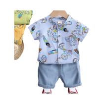 Conjunto De Roupas De Verão Para Meninos Camisa Casual E Shorts 2 Peças Traje Esportivo Para Bebês