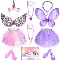 Conjunto de roupas de vestir Unicorn & Flower Princess para meninas
