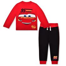 Conjunto de roupas Disney Cars Boys, camisa de manga comprida e corredor Conjunto de roupas Disney Cars Boys, camisa de manga comprida e corredor