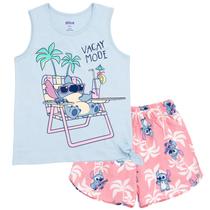 Conjunto de roupas Disney Lilo & Stitch, regata e shorts rosa 7-8