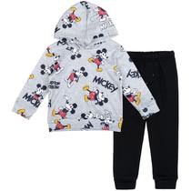 Conjunto de roupas Disney Mickey Mouse com capuz e calças de lã 12M