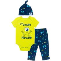 Conjunto de Roupas Disney Pixar Monsters Inc. para Bebês (3-6 meses)