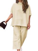 Conjunto de roupas esportivas Beautife Women's Plus Size, 2 peças de damasco