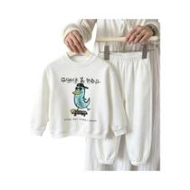 Conjunto De Roupas Esportivas De Manga Longa Para Crianças, Moletom Com Gola Redonda E Calças Com Conjunto De Roupas Esportivas De Manga Longa Para Crianças, Moletom Com Gola Redonda E Calças Com