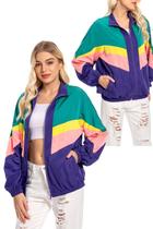 Conjunto de roupas esportivas MASSWO feminino dos anos 80 Colorblock Sweat Suit retrô