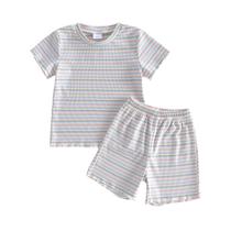 Conjunto de roupas Fanvereka Toddler Girl, listrado de verão, 18-24M, azul Conjunto de roupas Fanvereka Toddler Girl, listrado de verão, 18-24M, azul