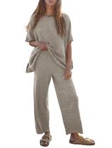 Conjunto de Roupas Femininas Tankaneo - Suéter e Calças de Malha Casual