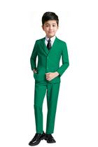 Conjunto de roupas formais para crianças, terno de smoking, tamanho 6, verde YuanLu