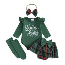Conjunto de roupas FYBITBO Newborn Baby Girl Christmas Outfit 12-18M