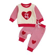 Conjunto de roupas FYBITBO Toddler Baby Boy Girl Valentines 6-12M