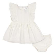 Conjunto de roupas Gerber Baby Girls Dress com capa de fralda Ivory 4T