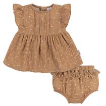 Conjunto de roupas Gerber Baby Girls, vestido com capa de fralda, 2 peças