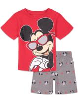 Conjunto de Roupas Infantil Disney Mickey Mouse 3T - Camiseta e Shorts para Meninos