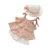 Conjunto De Roupas Infantis De Verão Para Meninas Com Top De Chiffon Floral E Shorts Bordados 3 Conjunto De Roupas Infantis De Verão Para Meninas Com Top De Chiffon Floral E Shorts Bordados 3