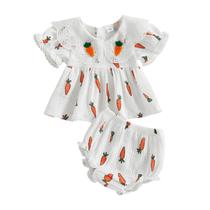 Conjunto de roupas ITFABS Baby Girl Summer Clothes Vestido com babados 12-18M