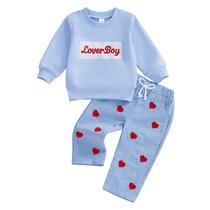 Conjunto de roupas JLKGICF Toddler Boy Valentines Outfit 18-24 meses