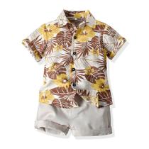 Conjunto de roupas JunNeng Toddler Baby Boy, bege havaiano, 3-4 anos Conjunto de roupas JunNeng Toddler Baby Boy, bege havaiano, 3-4 anos
