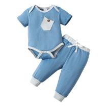 Conjunto de roupas KIMI BEAR Newborn Baby Boy, 0-3 meses, algodão, 3 peças Conjunto de roupas KIMI BEAR Newborn Baby Boy, 0-3 meses, algodão, 3 peças