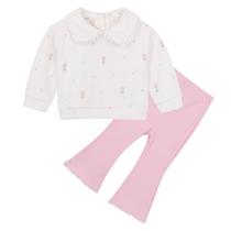 Conjunto de roupas Korago Baby Girl, moletom e calças largas 18-24M Conjunto de roupas Korago Baby Girl, moletom e calças largas 18-24M
