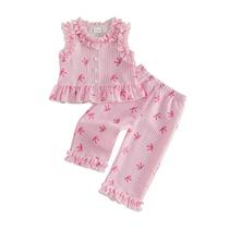 Conjunto de roupas Kupretty Toddler Girl Summer Gingham 6-12M rosa Conjunto de roupas Kupretty Toddler Girl Summer Gingham 6-12M rosa