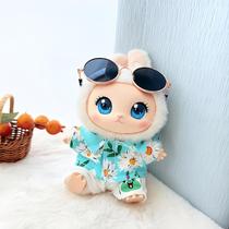 Conjunto de roupas LABUBU, boneca de 17 cm: camiseta, shorts, óculos