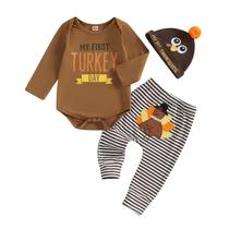 Conjunto de roupas Lamuusaa My First Thanksgiving Baby Boy 3-6M