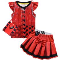 Conjunto de roupas LiuruiBeenDesign: camiseta de manga curta e shorts vermelhos 5-6Y