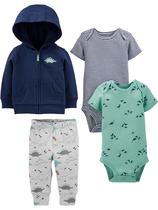 Conjunto de roupas masculinas de 4 peças Simple Joys Navy Dino 18M Conjunto de roupas masculinas de 4 peças Simple Joys Navy Dino 18M