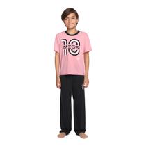 Conjunto de roupas Messi Boys de manga comprida, 2 peças, rosa doce, 4-18 anos