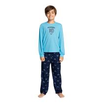 Conjunto de roupas Messi Boys de manga comprida e calça de moletom azul